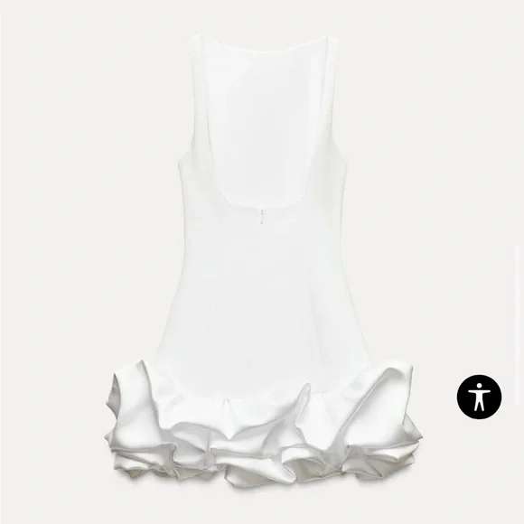 Zara NWT combination puff hem jumpsuit dress 8453/777 - Picture 8 of 8